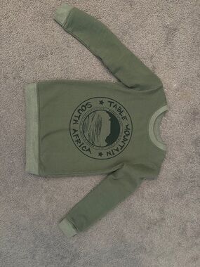 Olive Green Graphic Sweatshirt with Table Mountain Circle Logo